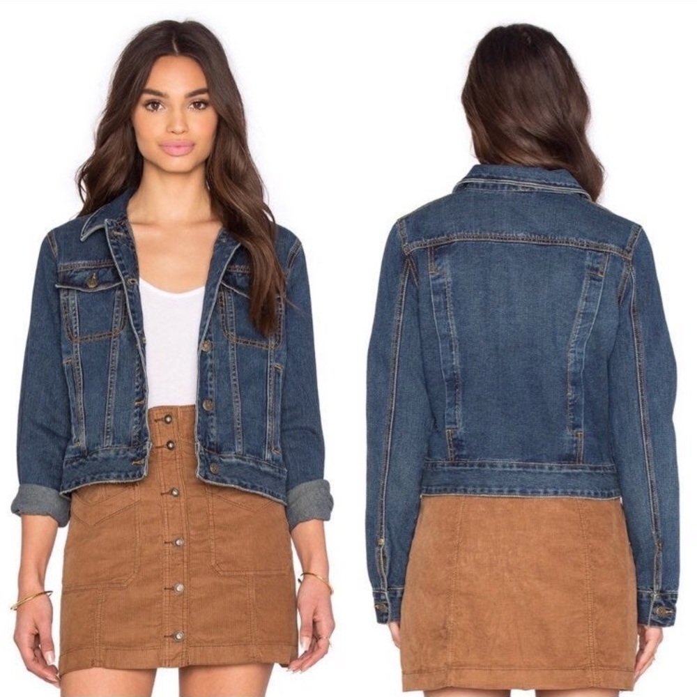 Free People Cropped Denim Jacket